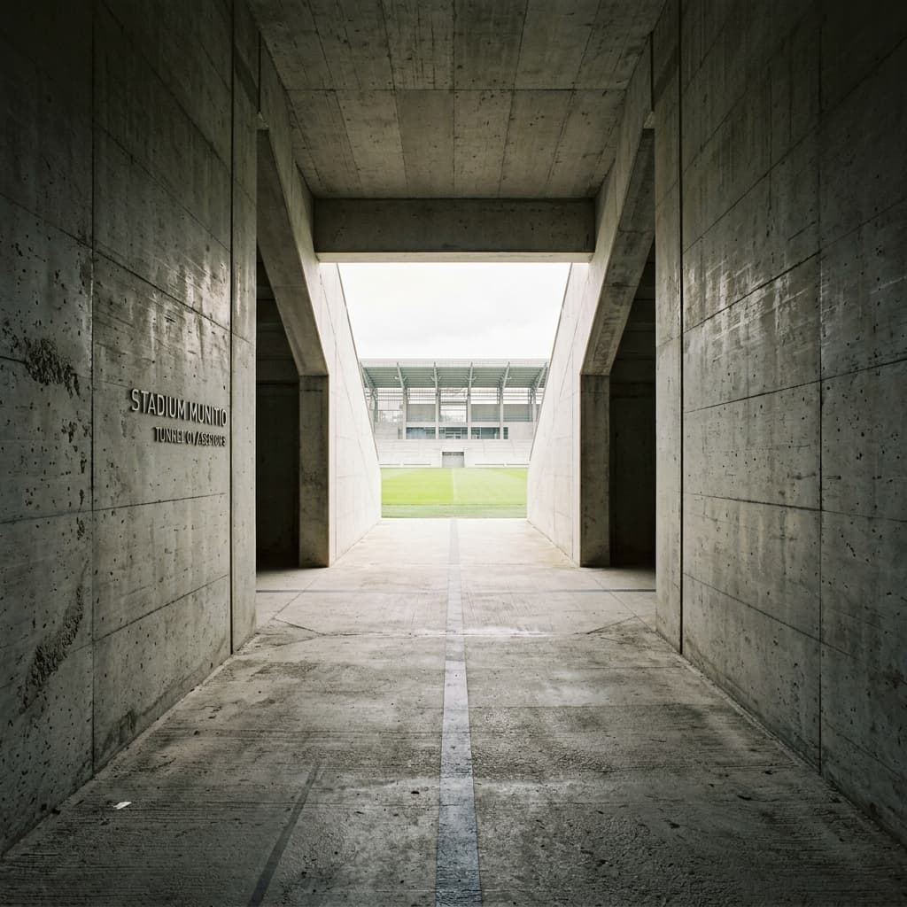 Brutalist Concrete Stadium Tunnel